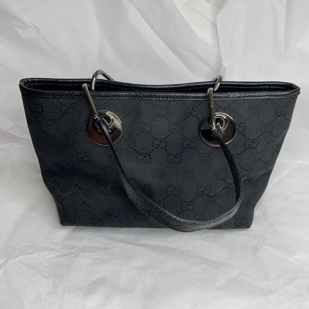Gucci L6 1/2” x W8” x D4” black small bag EUC